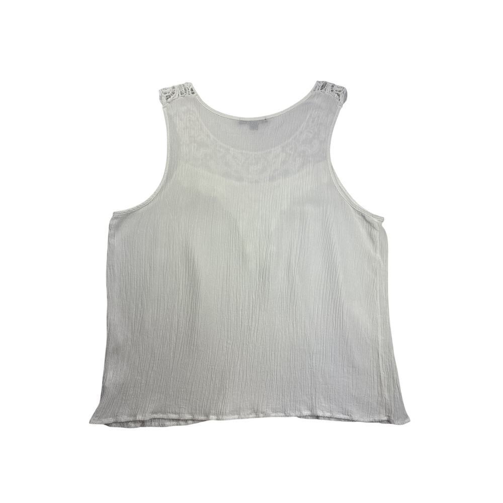 Women’s Ambiance Size 2XL White Embroidered Tank Top. - Picture 4 of 4